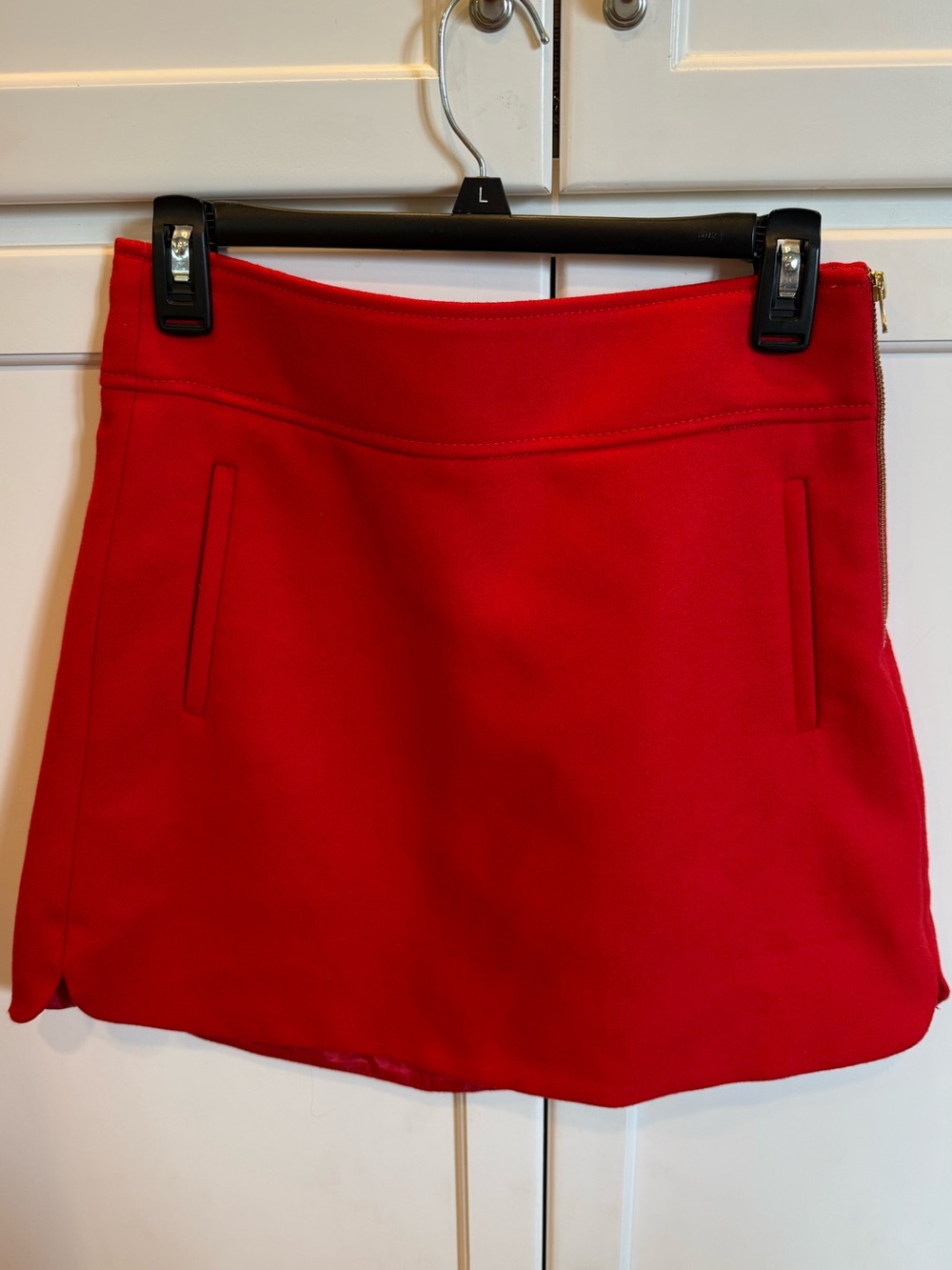 J. Crew Red Wool Mini Skirt